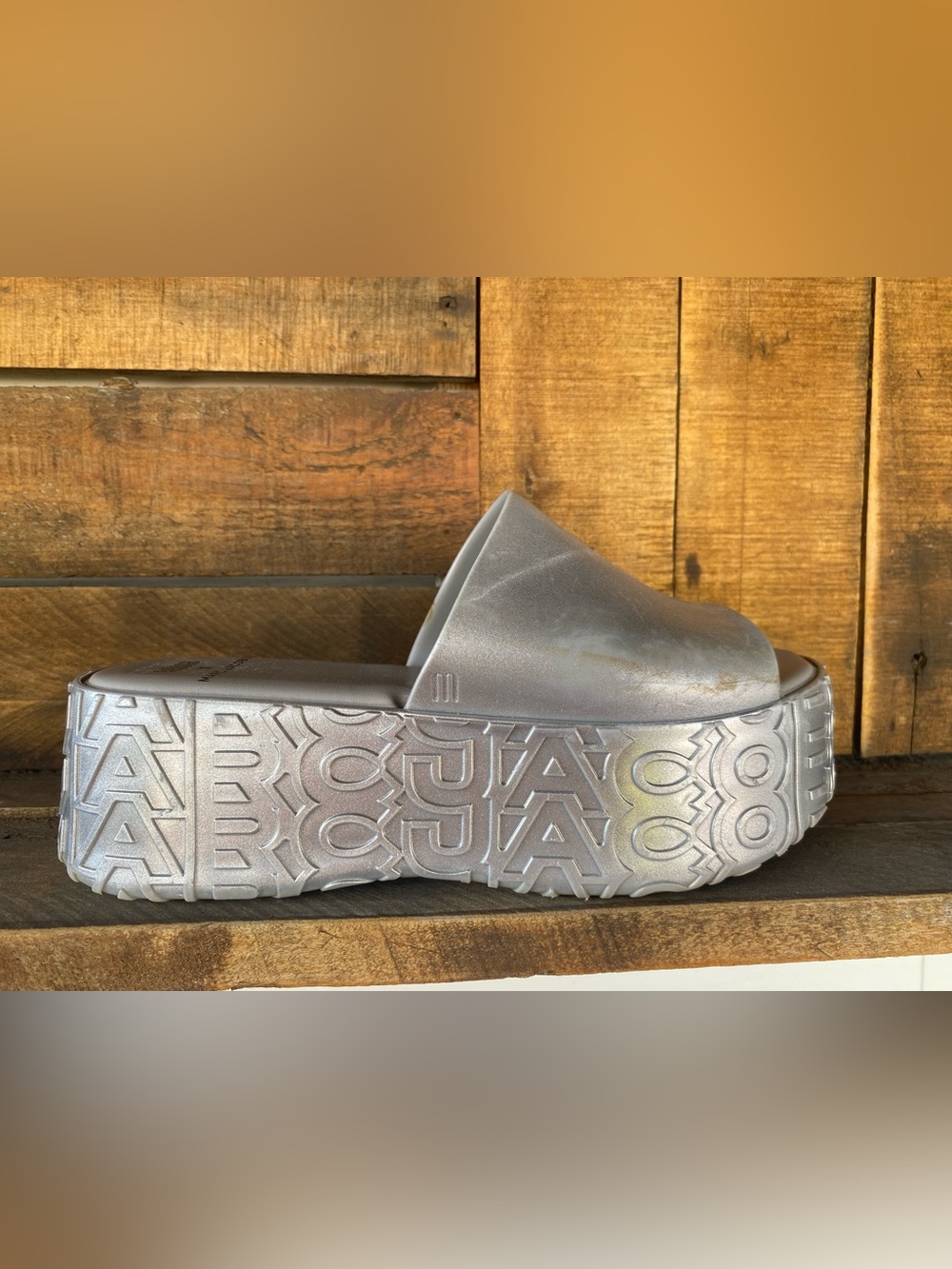 Marc Jacobs Silver Platform Slide Clogs
